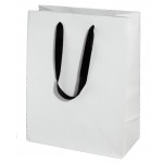 Custom Imprinted Premium Cotton Twill Handle Eurototes (8"x4"x10") (Hot Stamped) (Black Tie)