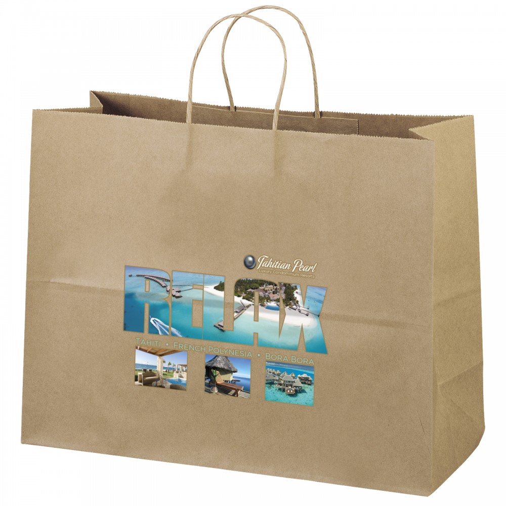 Logo Imprinted Vogue Eco Kraft-Brown Shopper (Color Vista) Logo Imprinted Vogue Eco Kraft-Brown Shopper (Color Vista)