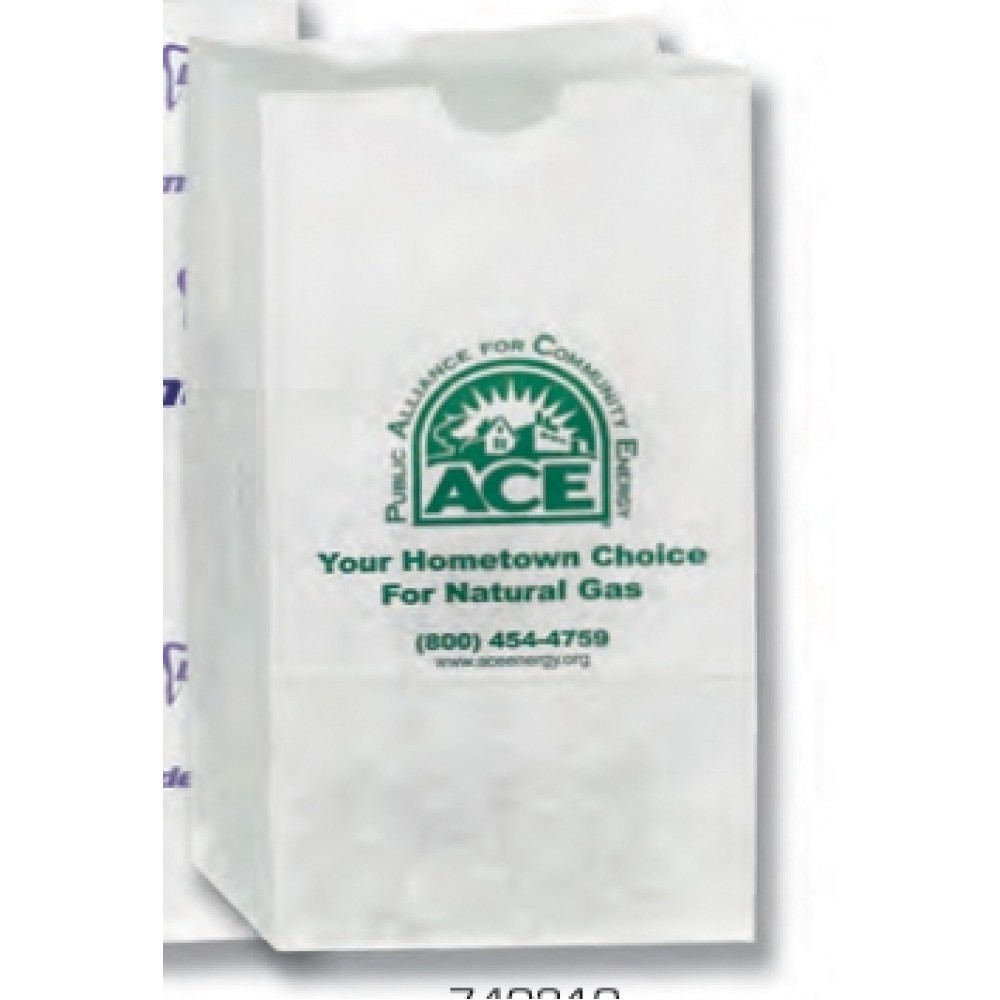Custom Imprinted Number 4 White Grocery Bags (5"x3 1/8"x9 5/8") Custom Imprinted Number 4 White Grocery Bags (5"x3 1/8"x9 5/8")