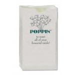 Logo Imprinted White Popcorn Bags (4 1/4"x2 3/8"x8 3/16")