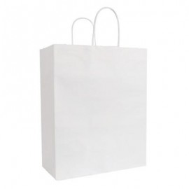White Kraft Shopping Bag (13"x7"x17.5") Custom Imprinted
