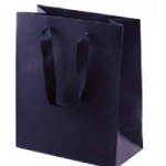 Custom Printed Premium Cotton Twill Handle Eurototes (8"x4"x10") (Hot Stamped) (Navy Blue)