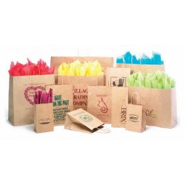 Petite Natural Kraft Shopping Bag (8"x4.75"x10.5") Custom Imprinted