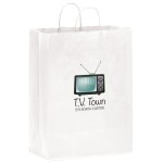 White Kraft Paper Shopper Tote Bag w/ Full Color (13"x7"x17") - Color Evolution Custom Imprinted