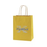 Custom Imprinted Striped Tinted Kraft Shopping Bag (8"x4.75"x10.25")