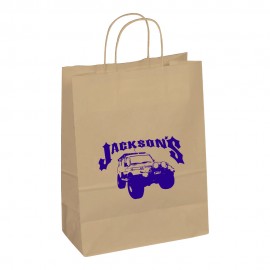 Recycled Tan Kraft Paper Shopping Bag (10"x5"x13") Custom Printed