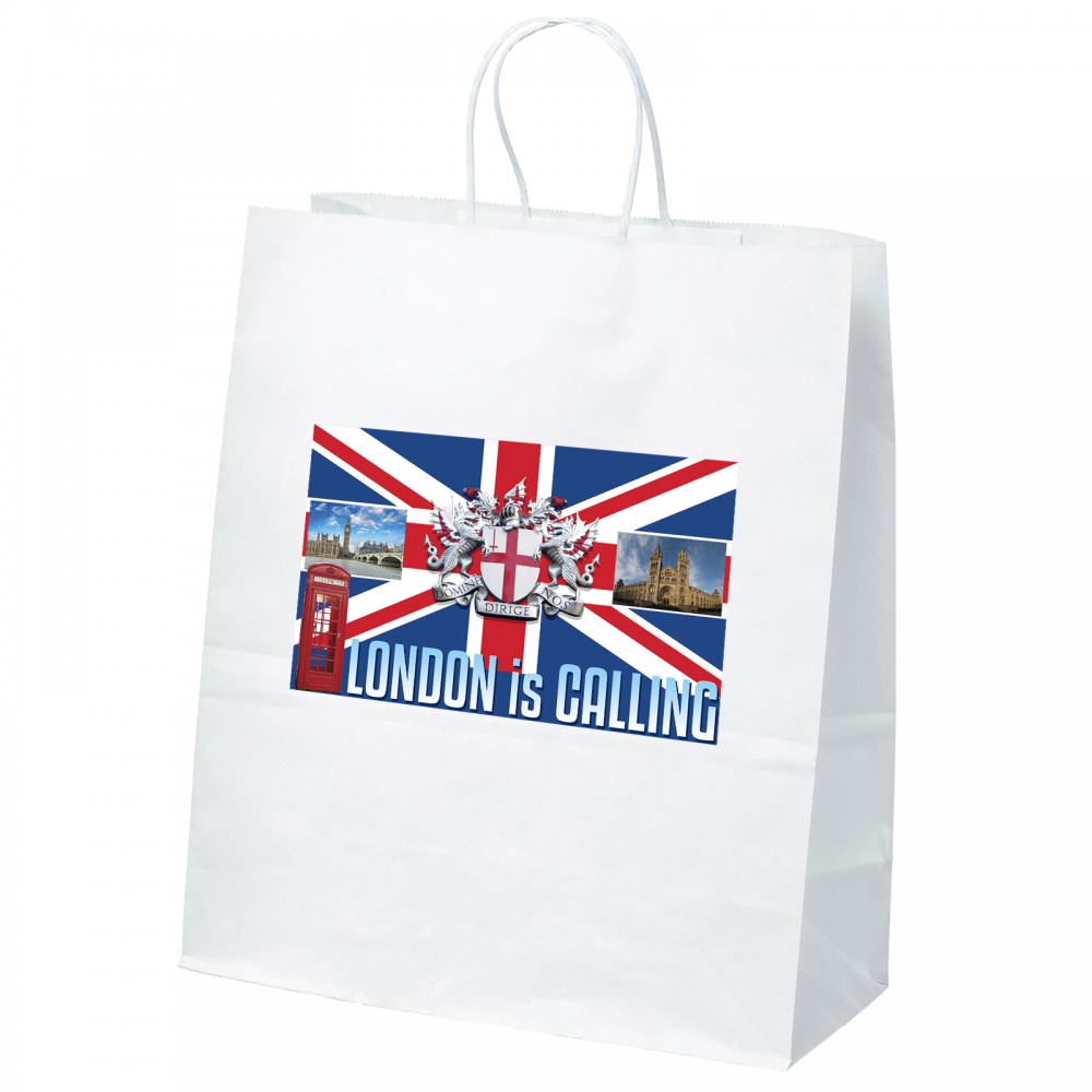 Custom Imprinted Citation White Shopper Bag (Brilliance- Matte Finish) Custom Imprinted Citation White Shopper Bag (Brilliance- Matte Finish)