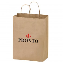 Custom Imprinted Natural Kraft Paper Wine Bag for Two Bottles