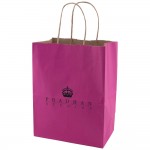 Azalea Solid Tinted Kraft Shopping Bag (8"x4.75"x10.25") Custom Printed