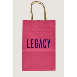 Logo Imprinted Cerise Shadow Stripe Bag (5.5"x3.25"x8.375")  Logo Imprinted Cerise Shadow Stripe Bag (5.5"x3.25"x8.375")