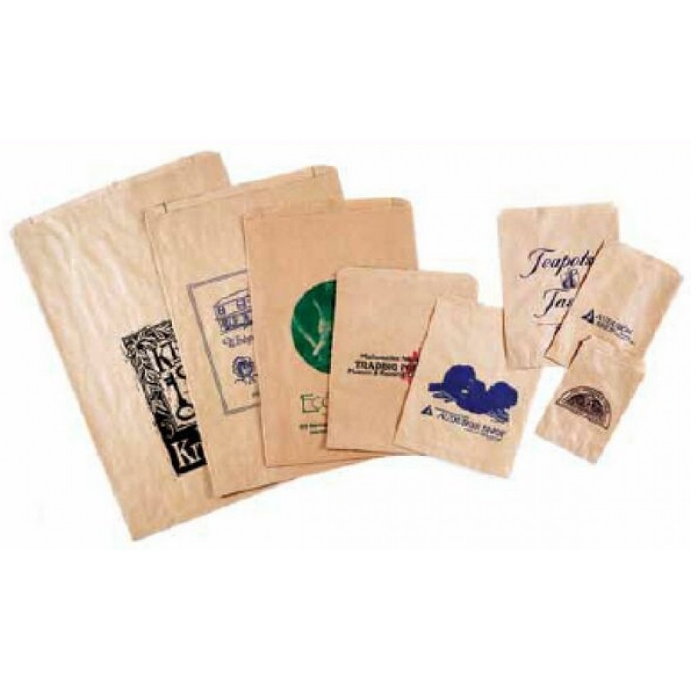 Natural Kraft Paper Merchandise Bag (12"x2.75"x18") Logo Imprinted
