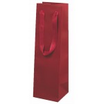 Custom Printed Process Printed Cotton Twill Ribbon Euro Tote Bag (Red) (4"x4"x15")