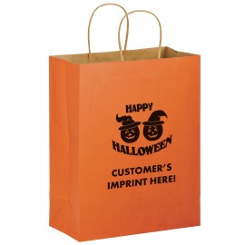 Custom Printed Halloween Stock Design Matte Orange Shopper  Pumpkins - Customized (10"x5"x13") - Flexo Ink  Custom Printed Halloween Stock Design Matte Orange Shopper  Pumpkins - Customized (10"x5"x13") - Flexo Ink
