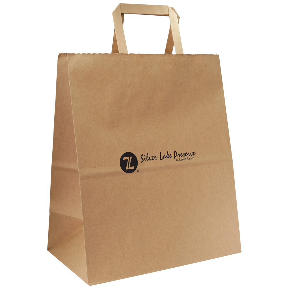 Logo Imprinted Flat Handle Paper Bag Logo Imprinted Flat Handle Paper Bag