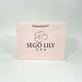 Custom Imprinted Pink Chiffon Traditional Shape Paper Euro Tote (13"x4.5"x10")