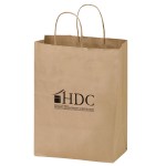 Custom Imprinted Natural Kraft Paper 2 Bottle Wine Tote Bag (8 1/4"x4 3/4"x13 5/8") - Flexo Ink