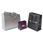 Ink Imprinted Matte Eurotote Bags (6 1/2"x3 1/2"x6 1/2") (Champagne Silver) Logo Imprinted
