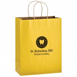 Logo Imprinted Matte Color Paper Shopper Tote Bag (10"x5"x13")  Flexo Ink