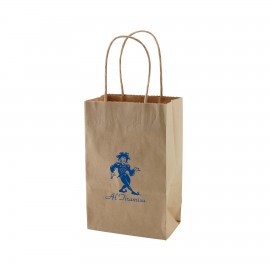 Natural Kraft Shopping Bag (5.3"x3.5"x8.5") Custom Printed