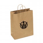 Logo Imprinted Recycled Tan Kraft Paper Shopping Bag (13"x6"x16")