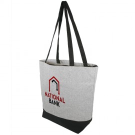 Super Sale - Black Bottom Grey Tweed Tote Logo Imprinted  Super Sale - Black Bottom Grey Tweed Tote Logo Imprinted