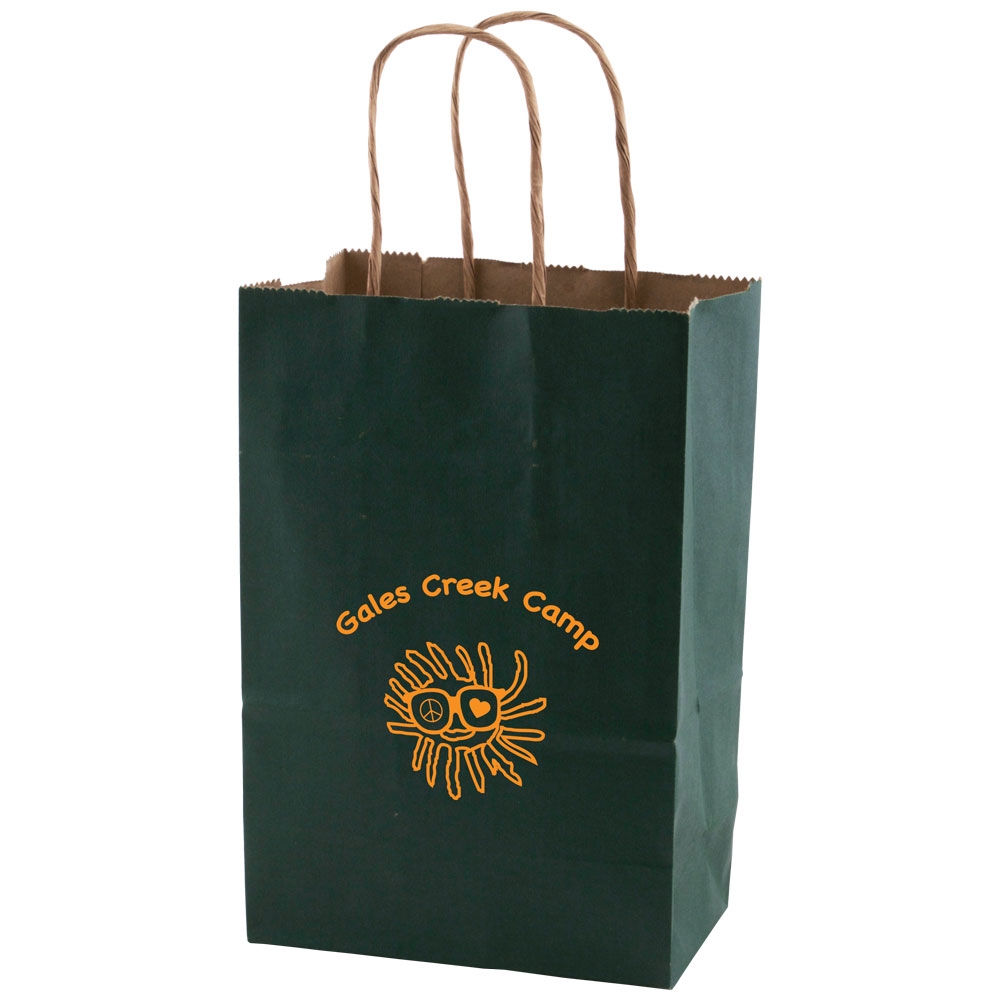 Custom Imprinted Evergreen Solid Tinted Kraft Shopping Bag (5.25"x3.25"x8.375") Custom Imprinted Evergreen Solid Tinted Kraft Shopping Bag (5.25"x3.25"x8.375")