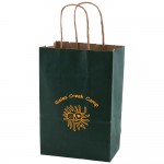 Custom Imprinted Evergreen Solid Tinted Kraft Shopping Bag (5.25"x3.25"x8.375")