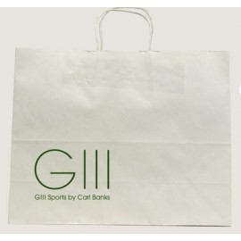 White Kraft Paper Shopping Bag (16"x6"x12") Custom Printed  White Kraft Paper Shopping Bag (16"x6"x12") Custom Printed