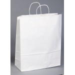 Digitally Printed White Kraft Paper Shopping Bag (18"x7"x18.75") Logo Imprinted