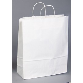Digitally Printed White Kraft Paper Shopping Bag (18"x7"x18.75") Logo Imprinted