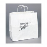 White Kraft Paper Shopping Bag (10"x5"x10") Custom Printed