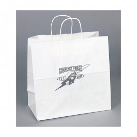 Custom Printed White Kraft Paper Shopping Bag (10"x5"x10")