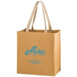 TSUNAMI - Washable Kraft Paper Grocery Tote Bag w/ Web Handle (12"x8"x13") - SP Custom Printed