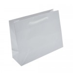 High Gloss Eurotote Bag (9"x3 1/4"x7") (White) Custom Printed