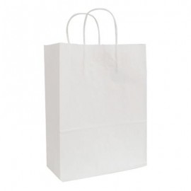 White Kraft Shopping Bag (10"x5"x13 1/2") Custom Printed