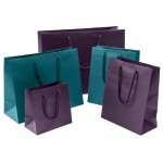 Logo Imprinted Colored Matte Finish Eurotote Bag (16"x6"x12") (Eggplant Purple)