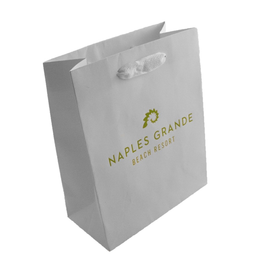 Premium Cotton Twill Handle Eurototes (8"x4"x10") (Hot Stamped) (White) Logo Imprinted Premium Cotton Twill Handle Eurototes (8"x4"x10") (Hot Stamped) (White) Logo Imprinted