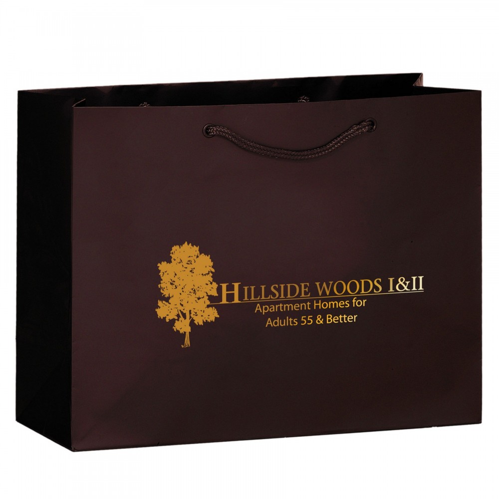 Custom Imprinted Matte Laminated Euro Tote Bag w/ Macrame Rope Handles (13"x5"x10") - Foil Stamp Custom Imprinted Matte Laminated Euro Tote Bag w/ Macrame Rope Handles (13"x5"x10") - Foil Stamp