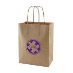 Custom Imprinted Natural Kraft Shopping Bag (8.5"x4.5"x10.25")