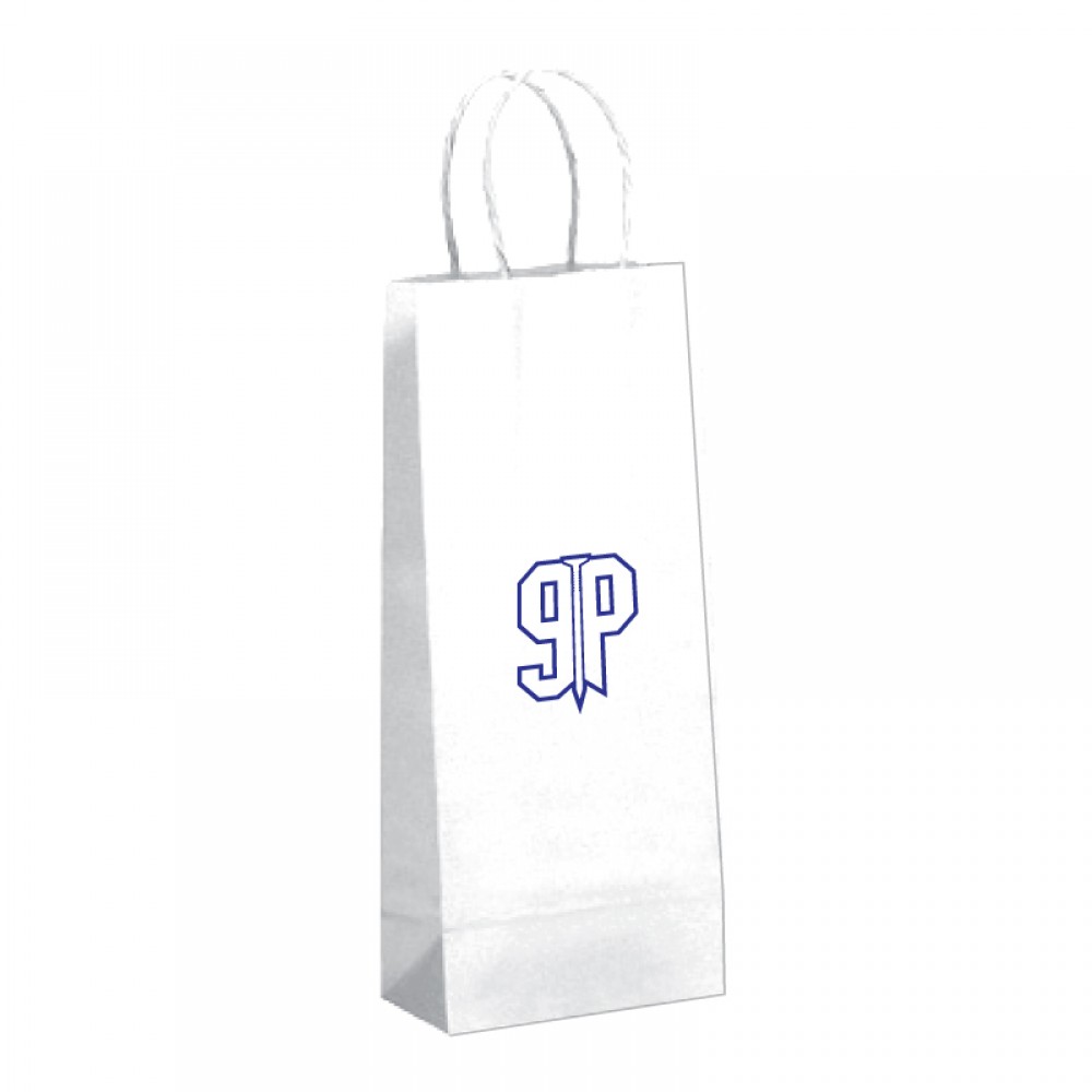 Custom Printed White Kraft Paper Shopping Bag (5 1/2"x3 1/4"x13")