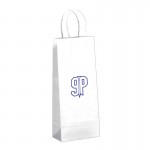 Custom Printed White Kraft Paper Shopping Bag (5 1/2"x3 1/4"x13")