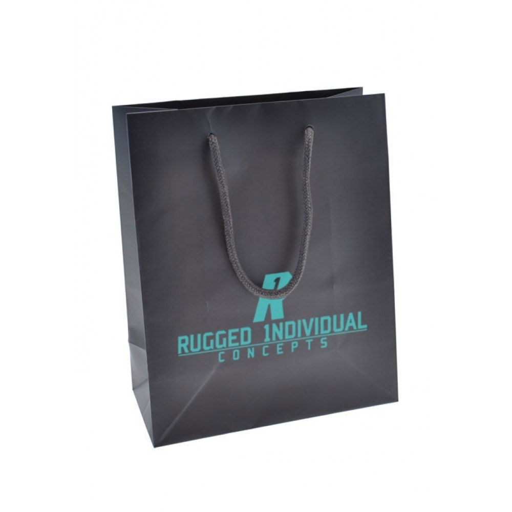 Ink Imprinted Matte Eurotote Bag (8"x4"x10") (Chocolate Brown) Custom Imprinted Ink Imprinted Matte Eurotote Bag (8"x4"x10") (Chocolate Brown) Custom Imprinted