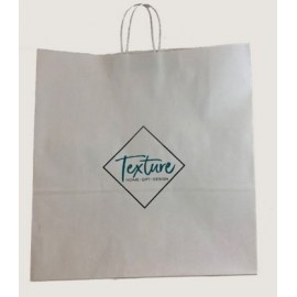 White Kraft Paper Shopping Bag (18"x7"x18.75") Logo Imprinted