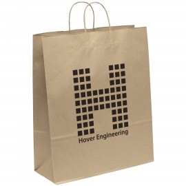 Logo Imprinted Stephanie Eco Kraft-Brown Shopper (Flexo Ink)