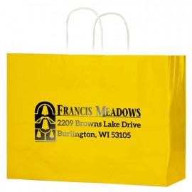 Logo Imprinted Gloss Colored Paper Shopping Bags