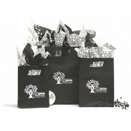 Black Beater Dyed Die Cut Bag (7"x3"x10") Custom Imprinted  Black Beater Dyed Die Cut Bag (7"x3"x10") Custom Imprinted