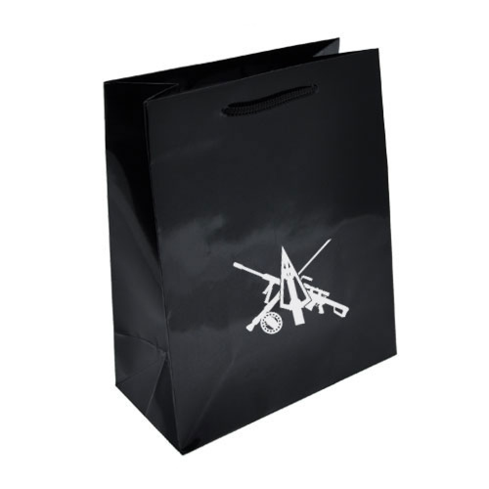 Ink Imprinted Gloss Eurotote Bag (8"x4"x10") (Black) Custom Printed Ink Imprinted Gloss Eurotote Bag (8"x4"x10") (Black) Custom Printed