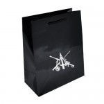 Ink Imprinted Gloss Eurotote Bag (8"x4"x10") (Black) Custom Printed