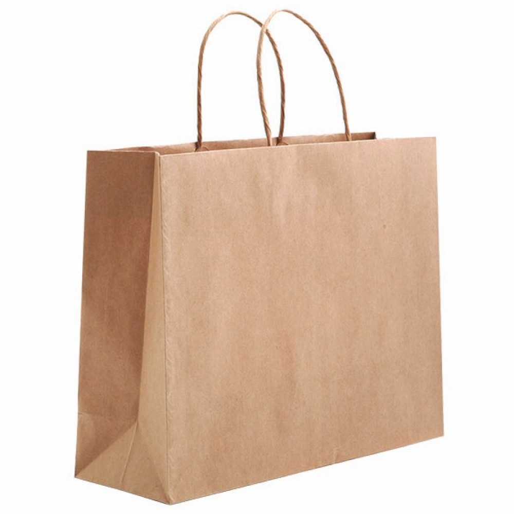 ECO Natural Kraft Eurostyle Shopping Bag (13"x4"x10") Custom Imprinted