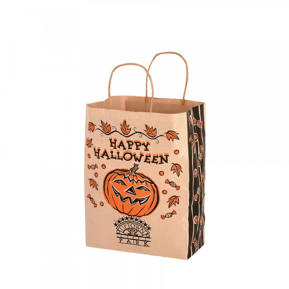 Custom Imprinted Halloween Bags Leaves Paper Shopping Bags
